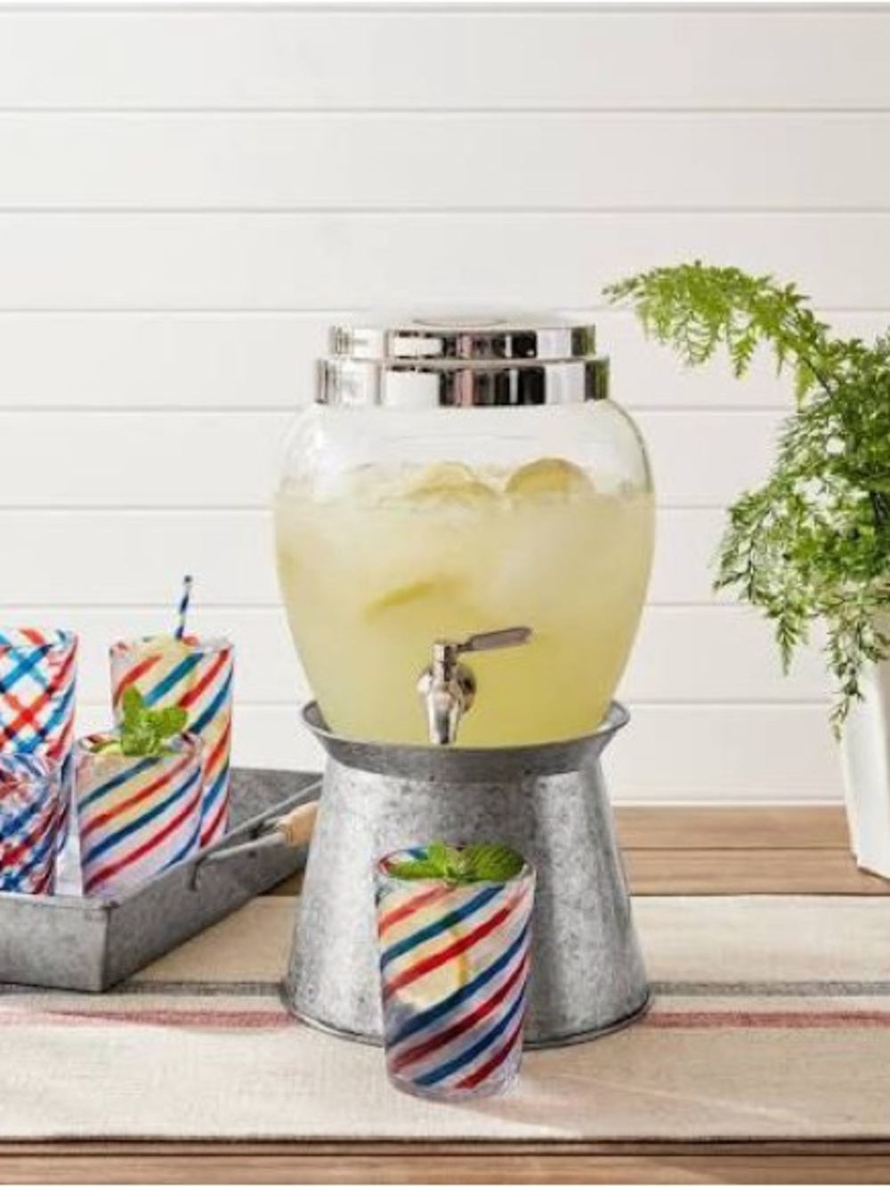 Pottery Barn Galvanized Drink Dispenser Stand BN